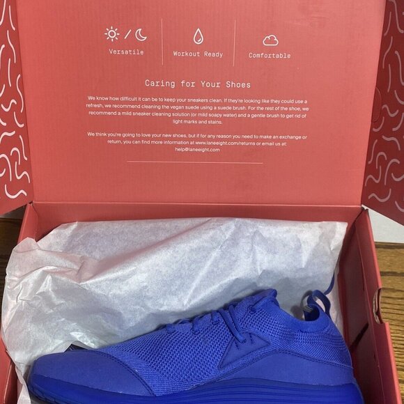 Lane-Eight HIIT TRAINER Men's 10.5  Running Shoes Cobalt Blue Vegan Gym Sneaker - Picture 7 of 7